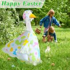 Easter Goose Outfit for 23" Cement Porch Goose Statue - Spring Outdoor Patio Yard Lawn Decoration