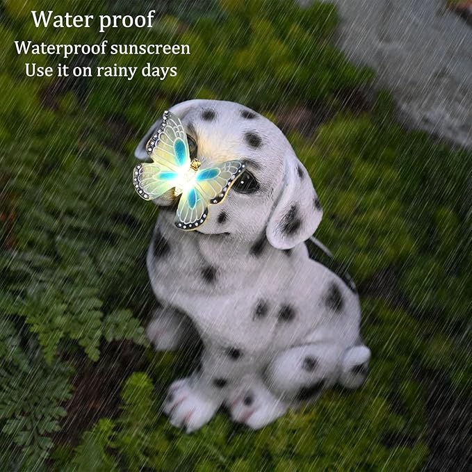 Cat Garden Figurines Outdoor Decor Solar Statue with LED Lights for Patio Lawn Yard Art Decoration Housewarming Garden Gift