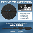 Yankee Diamond Series Pool Covers for Above Ground Pools | All-Weather Windproof Light 21ft Round Pool Cover w/ 12 Screw-In Pegs, 12 Ropes | 3 Mounting Methods, Strong Fastenings for Triple Protection