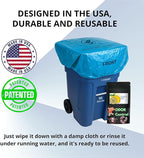 | Odor Eliminating Trash Can Cover for 95 Gallon Outdoor Bins | Lemon Scented with Elastic Band | Eliminates Trash Odor Naturally | 1 Durable Cover