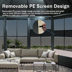 Domi 13 x 13 Sunroom Octagonal Solarium,Screen Houses for Outdoors Backyard with Lockable Sliding Door,Moveable PC Screen,Galvanized Steel Sloping Roof