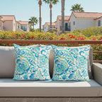 Outdoor Throw Pillows Waterproof Covers 2 Pack 16×16 Inch, Decorative Toss Pillows Covers, Rain-Proof, Fade Resistant for Patio Furniture, Sofa, Couch, Garden