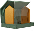 DutchCrafters Poly Hanging Hopper Bird Feeder, Large Hanging Bird Feeder for Outside, Outdoors - Amish American Made (Turf Green & Cedar)