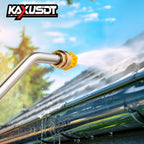 24FT Pressure Washer Telescoping Extension Wand, 𝟐𝟎𝟐𝟓 𝐔𝐩𝐠𝐫𝐚𝐝𝐞𝐝 High Power Accessories with Brush Head & 3 Wand, 7 Spray Nozzle Tips, 4000PSI Gutter Cleaning Tools for Wall Window Soffit
