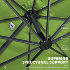 PURPLE LEAF 10' X 13' Square Cantilever Umbrella Patio Umbrella with Base Outdoor Umbrella Aluminum Offset with 360-degree Rotation for Garden Deck Pool Patio Apple Green
