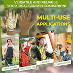 HANDLANDY Gardening Gloves for Women, Breathable Ladies Leather Garden Yard Gloves Best Gift for Gardeners