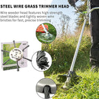 2025 New Steel Wire Grass Trimmer Head, 6 Inch Universal Steel Wire Trimmer Head with Adapter, String Trimmer Replacement Head for Electric Cordless Lawn Mower Tray (2PCS 6 Blades（6 Inch）)