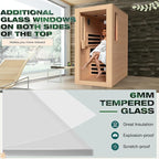 1 Person Full Spectrum Infrared Sauna,Home Dry Sauna with Rapid Heating & Adjustable Backrest Chair, Indoor Spa Room, 120V,Detox & Muscle Relaxation