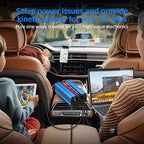 400W Pure Sine Wave Inverter, 12V DC to 110V/120V AC Car Power Inverter with 2 AC outlets and LCD Display