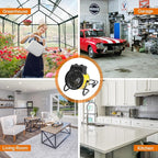 EAGLE PEAK 1500W Outdoor Heater, Greenhouse Heater for Greenhouse, Grow Tent, Garage, and RV Use, Water Resistant IPX 4 Rated, Overheat Protection, Radiant Heating, 1 Pack, Yellow