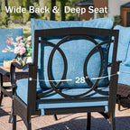 PHI VILLA Patio Swivel Chairs Set of 2, Outdoor Wicker Chairs with Thick Cushion, All Weather High Back Outdoor Furniture for Balcony Porch and Yard