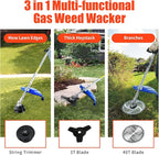 5 in 1 Multi Functional Trimming Tools 41.5cc Gas Hedge Trimmer Weed Eater String Trimmer Brush Cutter Pole Saw for Tree Trimming Grass Brush Cutting
