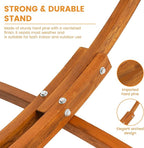 Lazy Daze Hammocks Cotton Fabric Spreader Bar Hammock and 10.5 Ft Wood Arc Hammock Stand Combo, for Outdoor, Indoor, Patio, Backyard, Blue and Yellow