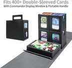 AFIING Commander Deck Box for MTG, Holds 400+ Double-Sleeved Cards, 4 Removable Deck Cases with Display Window, Dice Tray/Handle,Trading Card Storage Organizer/Dividers for TCG (Multicolore)