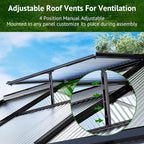 10x6ft Polycarbonate Greenhouse, Heavy Duty Walk-in Aluminum Greenhouse for Outdoors, Plants Backyard，with Ventilation Window, Rain Gutter, Sliding Door Black