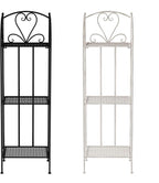 Pure Garden Plant Stand 2-Tiered Indoor or Outdoor Decorative Vintage Look Wrought Iron Garden Cart for Patio, Deck, Home or Lawn (Black)