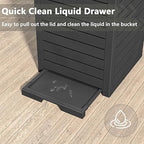31 Gallon Kitchen Waste Bin with Lid and Drip Tray for Easy Cleaning-Perfect，Resin Outdoor Trash Can for 33-40 Gal Trash Bag, Outdoor Trash Can for Patio,Black Kitchens, and Outdoor Entertaining