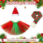 3 Pcs Christmas Porch Goose Outfit for 23'' Lawn Porch Goose Statue Clothes Santa Hat Tutu Costume for Xmas Yard Lawn