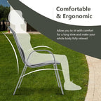 Tangkula Patio Dining Chairs Set of 4, Outdoor Stackable All Weather Heavy Duty Dining Chairs Set with Armrests, Support 330 LBS, for Poolside, Backyard, Garden, Deck, Front Porch (Black)