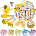 Kids Gardening Tool Set 18PCS Kids Toddler Gardening Set Includes Tote Bag Watering Can Apron Hat Rake Shovel Spoon Gloves Plant Pots and Labels, Outdoor Toys Gift for Boys Girls (Yellow)