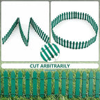 Mini Fairy Garden Fence, 35.5x2 Inch Cuttable Small Wood Picket Fence, DIY Miniature Accessories Decoration for Dollhouse, Crafts, Vegetable Platter, Cake(Dark Green)