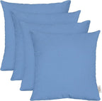 RSH DECOR: Sunbrella Square Throw Pillows Set of 4 | 20" x 20" | Water and Fade-Resistant Performance Fabric | Outdoor Pillow Covers with Down-Alternative Inserts | Made in USA (Cast Ocean Blue)