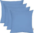 RSH DECOR: Sunbrella Square Throw Pillows Set of 4 | 17" x 17" | Water and Fade-Resistant Performance Fabric | Outdoor Pillow Covers with Down-Alternative Inserts | Made in USA (Cast Ocean Blue)