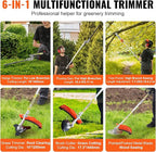 VEVOR 33CC 2-Cycle 5-in-1 Gas Powered Chainsaw with Extension Pole, All-in-One Trimmer Set with Hedge Trimmer, Weed Eater, Brush Cutter, Edger, and Pole Saw for Garden, Lawn, and Tree Maintenance