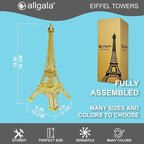 allgala 15" Eiffel Tower Statue Decor Alloy Metal, Gold