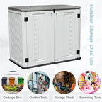 Sheds & Outdoor Storage, 34 Cu.ft Horizontal Storage Sheds Outdoor with Floor, Outdoor Storage Cabinet Waterproof for Garage Storage, Pool Storage, Bike Shed, Garden Shed