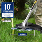 Wild Badger Power 40V Cordless Weed Wacker, String Trimmer/Edger, Hedge Trimmer and Brush Cutter Blade, Pole Saw, Attachment Capable 4-in-1 Multi-Tool Kit with 2 * 20V 4Ah Battery and 1 Charger, Blue