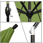 California Umbrella GSPT908302-48022 9' Round Aluminum Market, Crank Lift, Push Button Tilt, Black Pole, Sunbrella Spectrum Cilantro