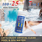 Pool Spa and Hot Tub Test Strips - 125 Pool Spa Test Strips - Swimming Pool Water Testing Kit - Rapid Accurate Easy to Test pH, Hardness, Bromine, and More (7-Way)
