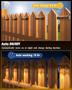 Solar Fence Lights 12 Pack Brown, 50 Lumens Outdoor Fence Lights Solar Powered with 12 Modes RGB Color Glow LED Deck Lighting Outdoor Waterproof IP65, Backyard, Deck, Porch, Railing, Pool, Wall