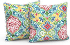 LVTXIII Set of 2 Patio Throw Pillows Waterproof 20"x20" Fade Resistant Outdoor Throw Pillows with Inserts, Fluffy Decorative Garden Toss Pillow Cushions for Home Patio Coach Sofa Use, Damask Red