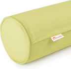 Austin Horn Classics Sunbrella Set of 2 Zippered Neck Bolster Pillow, Made with Sunbrella Fabric, Cylinder Pillows, for Couch & Bed, Decorative Round Throw Pillow, Back & Neck Support (Kiwi)