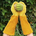 Thorn Proof Gardening Gloves, 100% Cowhide Comfortable Breathable for Rose Pruning, Cactus Handling and Gardening