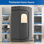Portable Steam Sauna, Steam Sauna Tent Full Body Personal Sauna Room with 3L 1500W Steam Generator, Remote Control, Remote Control, 9 Levels Heat, 90 Mins Timer,Foldable Chair