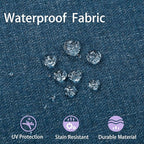 Outdoor Lumbar Pillows Water Resistant 12x20 inch,Decorative Throw Pillow Set of 2 with Insert,Hidden Zipper Headrests for Patio Furniture Sofa Couch Chair(Denim Blue)