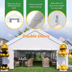 20x32 FT Heavy Duty Party Tent, White Outdoor Canopy with Removable Sidewalls & 3 Storage Bags, Waterproof Gazebo for Wedding, Camping, BBQ, and Commercial Events