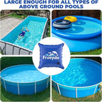 Inflatable Pool Pillow for Above Ground Pool 4x4 Ft – Frueydo Heavy Duty Air Pillow for Outdoor Swimming Pools, Portable Pools Cover Cold Resistant for Winterizing, Rope Included