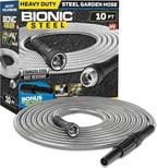 BIONIC STEEL 10Ft Short Garden Hose, 10 Ft x 5/8 In. Connector Hose for Reel, Leak Proof Connection, Heavy Duty, Non Kinking, Flexible, Hose Extension