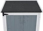 GDFStudio 54" Two-Tone Storage Shed Gray & White Design Outdoor Tool Storage House with Sloped Roof & 5 Customizable Compartments for Garden Patio Backyard, Gray
