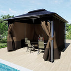 BPS 10' x 13' Gazebo Curtain Privacy 4-Panel Sidewall Outdoor Replacement Shade (Only Curtain)
