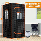 DoCred Portable Sauna for Home, Upgraded Personal Steam Sauna Box with 3L Steamer, Folding Chair, Extra Large Size Foldable Home Sauna, Full Body Sauna Tent for Relaxation Spa