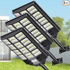 8000W Solar Street Lights Outdoor Waterproof, Dusk to Dawn Solar Lights Outdoor with Motion Sensor and Remote Control for Yard, Parking Lot, Garage, Street, 3 Pack