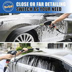 TOOLCY Pressure Washer Gun with Extension Wand, High Power Washer Gun with 3/8" Swivel Plug & M22-14mm Male Fitting, 1/4" Quick Connect Curved Wand for Car Wash, Compatible with Foam Cannon, 5000 PSI