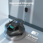 AIPER Cordless Robotic Pool Cleaner, Pool Vacuum Lasts 90 Mins, LED Indicator, Self-Parking, Ideal for Above-Ground Flat Pool up to 860 sq.ft