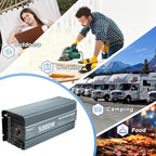 5000 watt Pure sine Wave car Power Inverter 12v to 110v /120V Inverter for car Vehicles Truck Camping Solar Panel Power Converter Adapter with Clamps Inverter 5000W