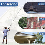 24FT Telescoping Pressure Washer Wand Kit - Extension Pole, Gutter Cleaner, Brush & 5 Nozzles for Roof, Deck, Vehicle, Sidings